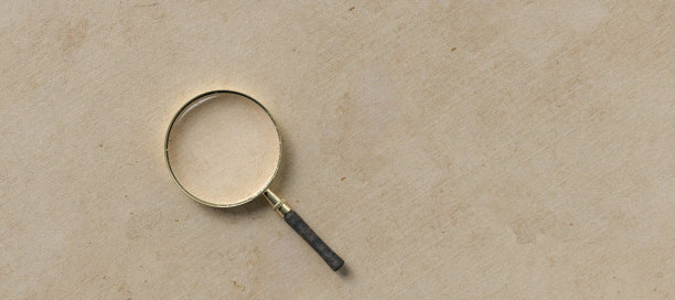 放大玻璃上的空白纸背景- 3d插图图片下载