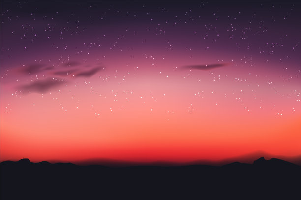 水平宽模糊山夜空图片下载