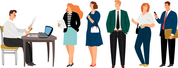 男秘书和人排队图片下载