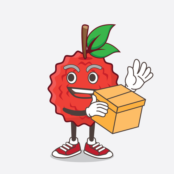 枇杷卡通吉祥物人物抱着一个图片下载