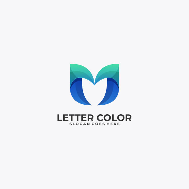 标志抽象字母渐变色彩风格图片下载