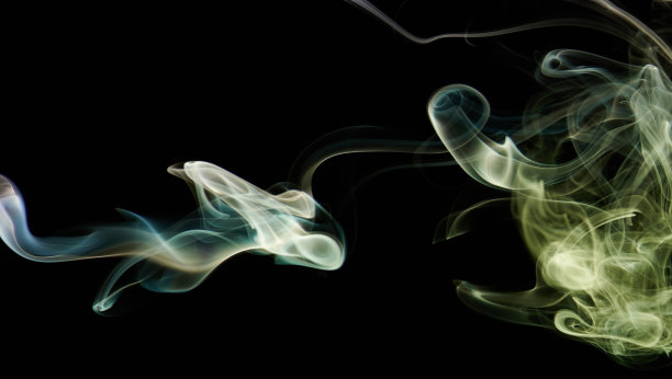 抽象的绿色烟雾曲线背景图片下载