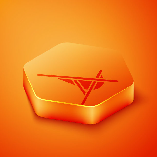 等距日光浴床图标孤立在橙色图片下载