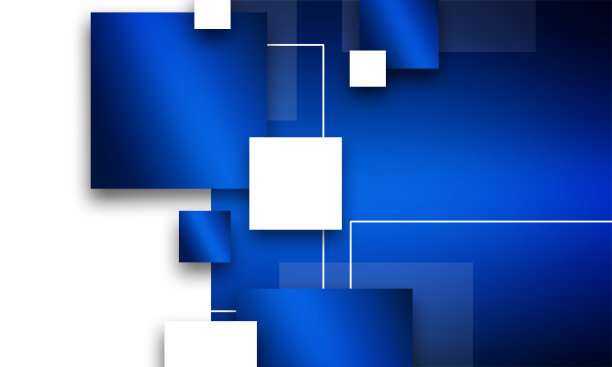 抽象蓝白渐变分离几何方块重叠背景技术概念图片下载
