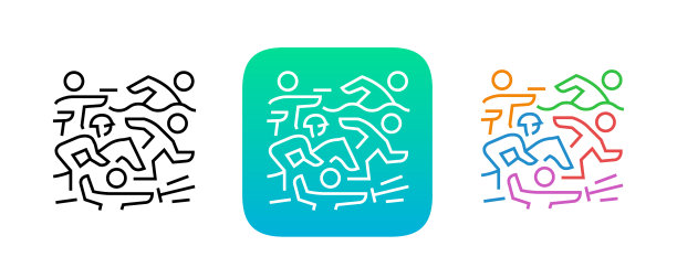 设置现代五项或不同的运动图标图片下载