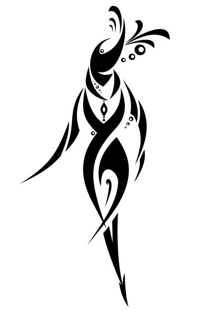 纹身风格的时尚模特图片下载