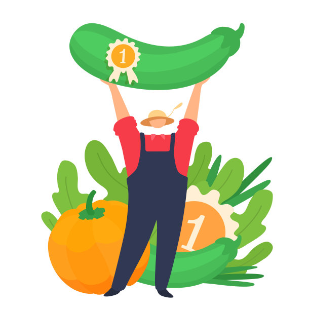 巨型蔬菜比赛冠军手捧大西葫芦图片下载