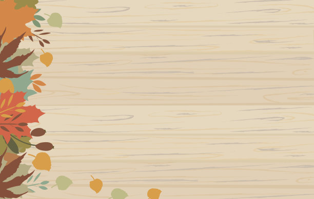 设计以自然的秋天为背景。各种树木的叶子放在木质表面上。添加关于重要信息的文本。矢量图图片下载