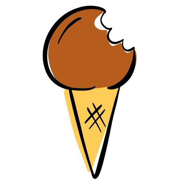 卡通冰淇淋在一个圆锥矢量插图图片下载
