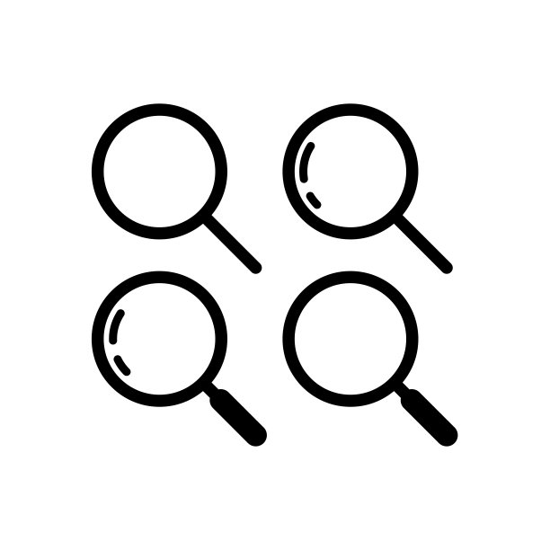 放大镜图标在时尚的平面风格图片下载