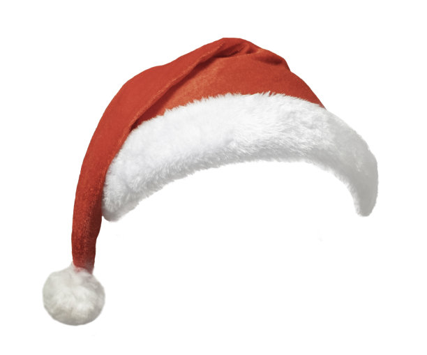 圣诞老人帽孤立在白色背景与剪切路径。用于装饰佩戴在人的头上图片下载