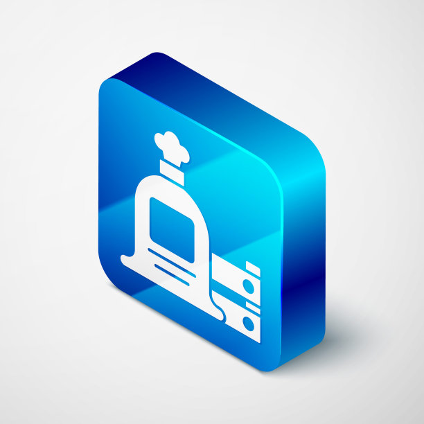 全袋和木箱图标孤立在灰色背景。蓝色方块按钮。向量图片下载