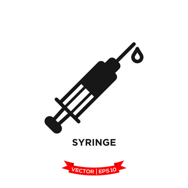 注射器图标矢量标志模板图片下载