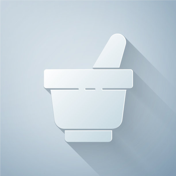 剪纸臼杵的图标孤立在灰色图片下载