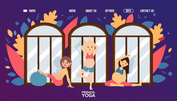 孕妇孕期健康瑜伽运动图片下载