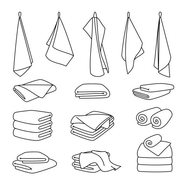 酒店浴巾系列图标图片下载