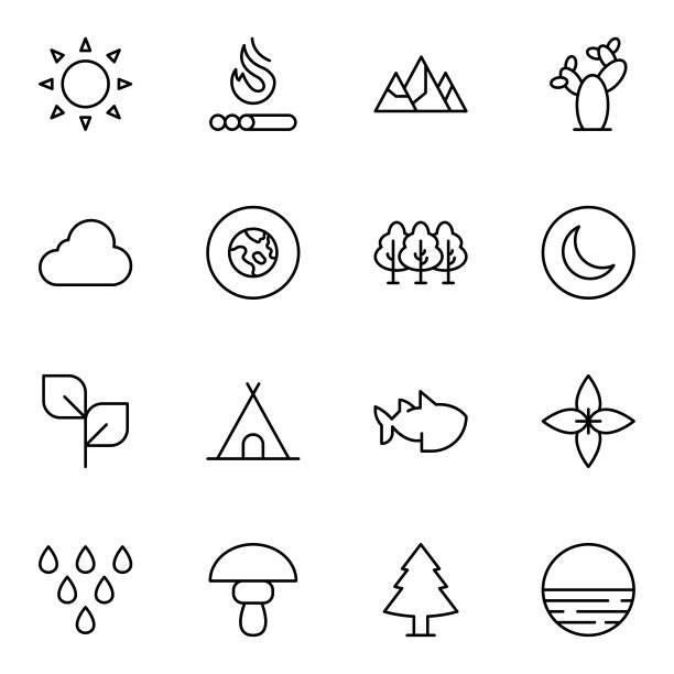 自然线图标设置。图片下载