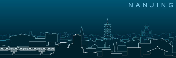 南京多线天际线和地标图片下载