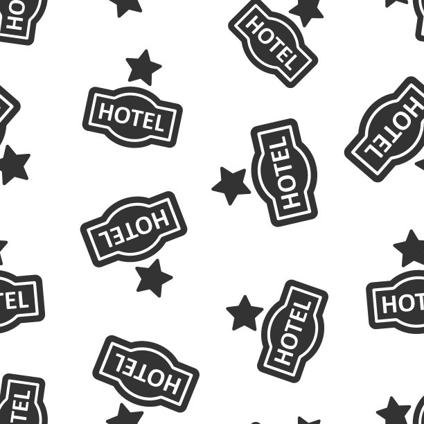 酒店1星标志图标在扁平风格。在白色孤立背景上的矢量插图。酒店客房信息无缝模式经营理念。图片下载