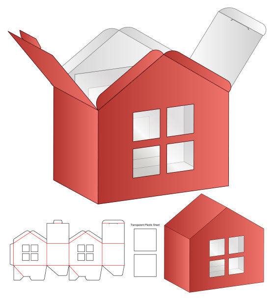 包装盒模切模板设计。三维模型图片下载
