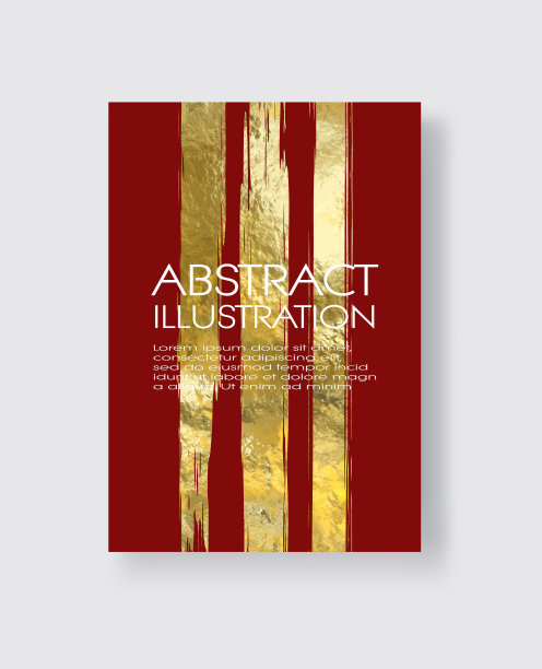 红色和金色设计模板抽象eps10图片下载