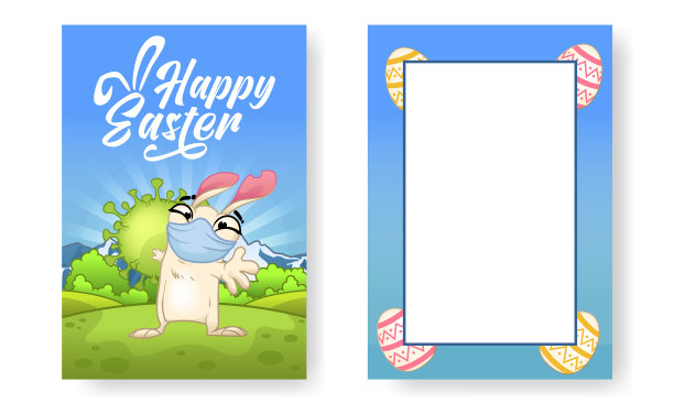 贺卡上有一只复活节兔子和一个巨大的图片下载