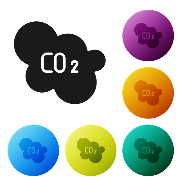 黑二氧化碳排放量在云图标隔离上图片下载