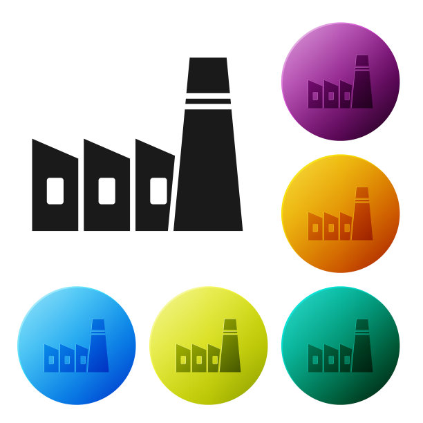 黑色石油天然气工业厂房标志图片下载
