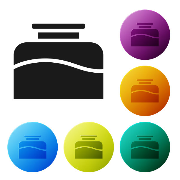 黑色墨水瓶图标孤立在白色背景图片下载