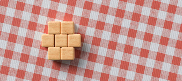 空木立方体在六边形的形状为自己的信息和图标- 3d插图图片下载