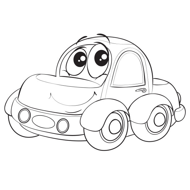 汽车人物与可爱的大眼睛卡通图片下载