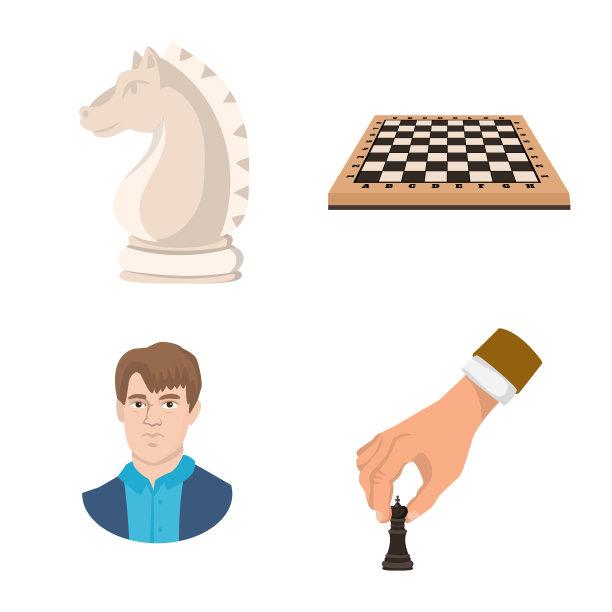 国际象棋与游戏图标集图片下载
