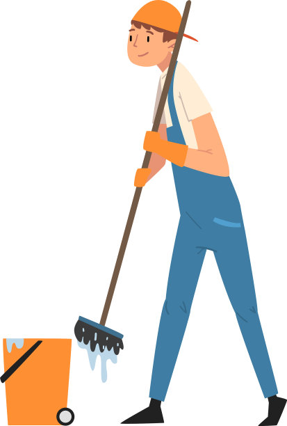 专业清洁人员拖地图片下载