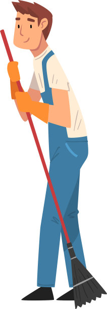 专业清洁工扫地男图片下载