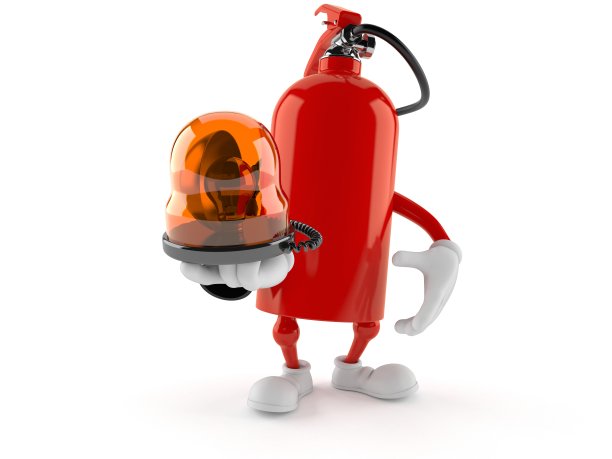 灭火器人物持有紧急警笛图片下载