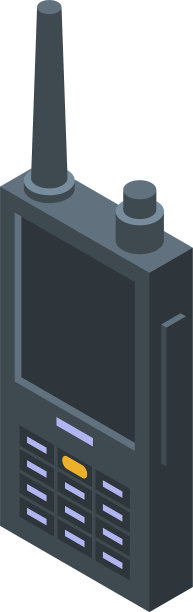 警察对讲机图标等距风格图片下载