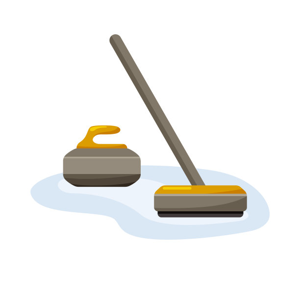 冰壶扫帚擦冰使石头滚色图片下载
