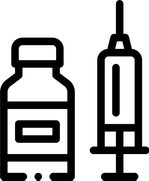 注射器与药品图标轮廓图片下载
