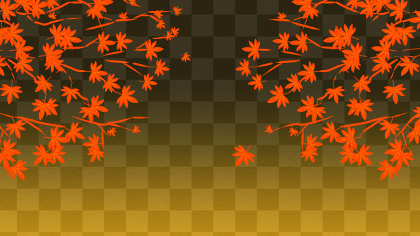 金叶秋叶方格墙纸图片下载