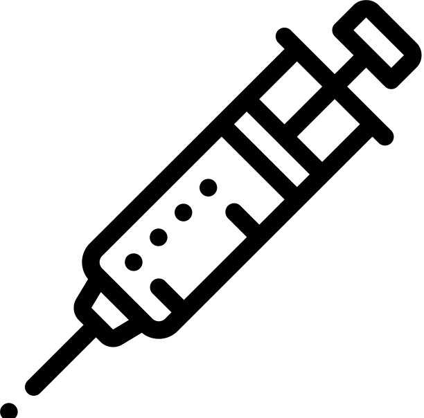 注射器与药品图标轮廓图片下载