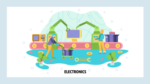 电子工业生产线机器人手臂图片下载