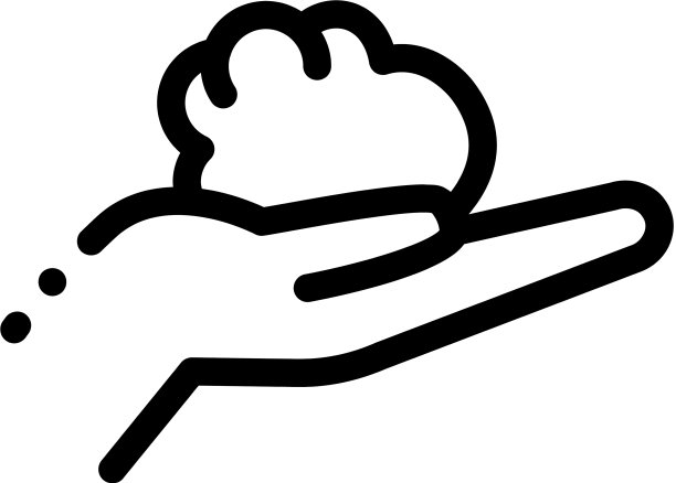 块粘土在手上的图标轮廓图片下载