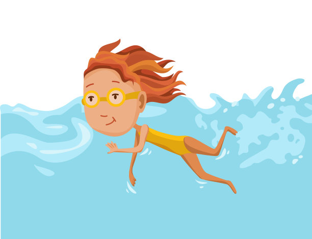 孩子们在游泳池里游泳。活泼开朗的小女孩在游泳池里游泳。穿着泳衣的女孩正在儿童游泳池里游泳。水下视图素材图片