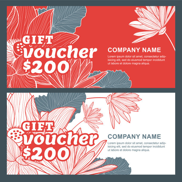 荷花百合礼券图片下载