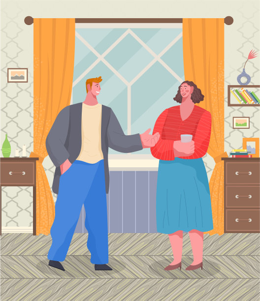 一对夫妇在家里接待，男男女女在聊天图片下载