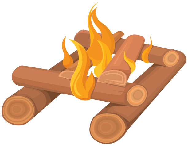 篝火孤立在白色背景。素材图片