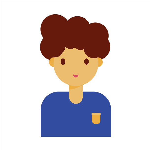 卷曲的棕色头发的男孩。《阿凡达》的设计图片下载