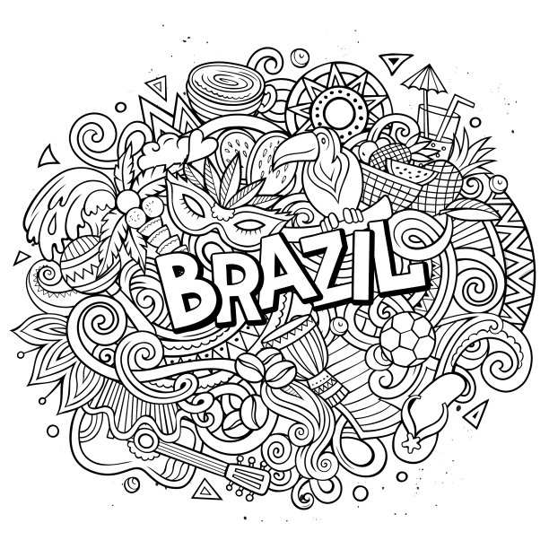 巴西手绘卡通涂鸦图片下载