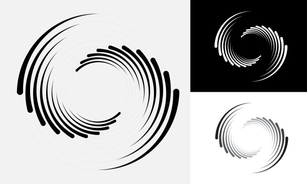 以圆形形式作为背景的抽象旋转线。图片下载