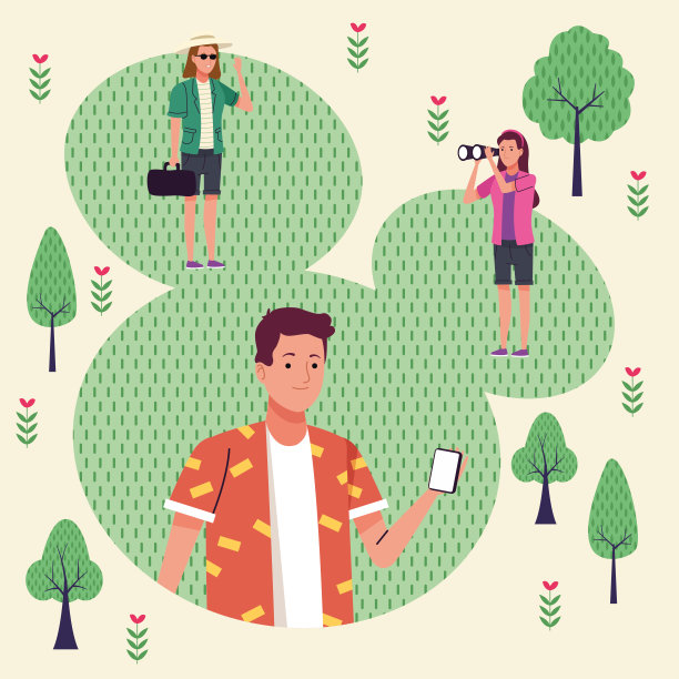 一群游客在公园里做活动图片下载